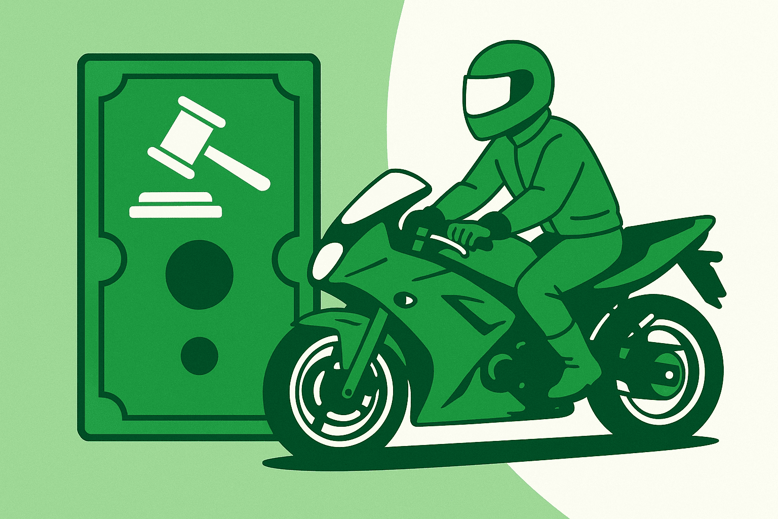 Какой штраф за езду без прав (без категории А) на мотоцикле?